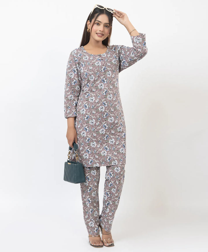 Round Neck All Over Floral Print Kurta Pant Set