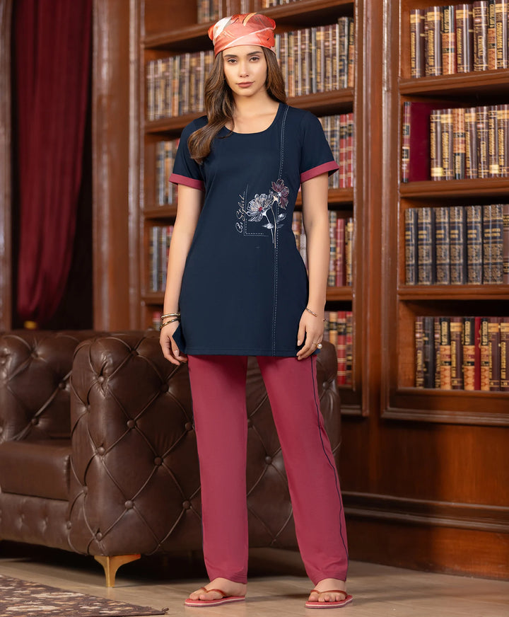 Floral Print Night Suit Set