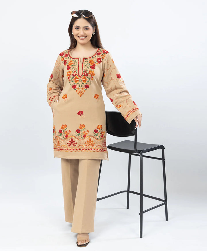Straight Kurta Set with Kashmiri Embroidery.