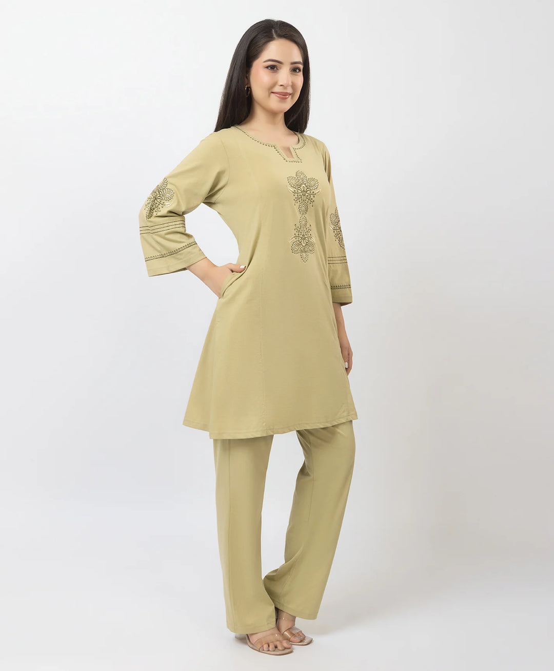 Premium Embroidered Straight-Fit Kurta Set