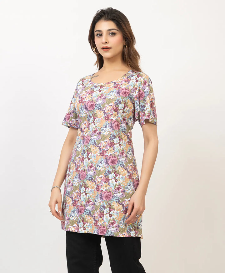 Charming Floral Everyday Long Top