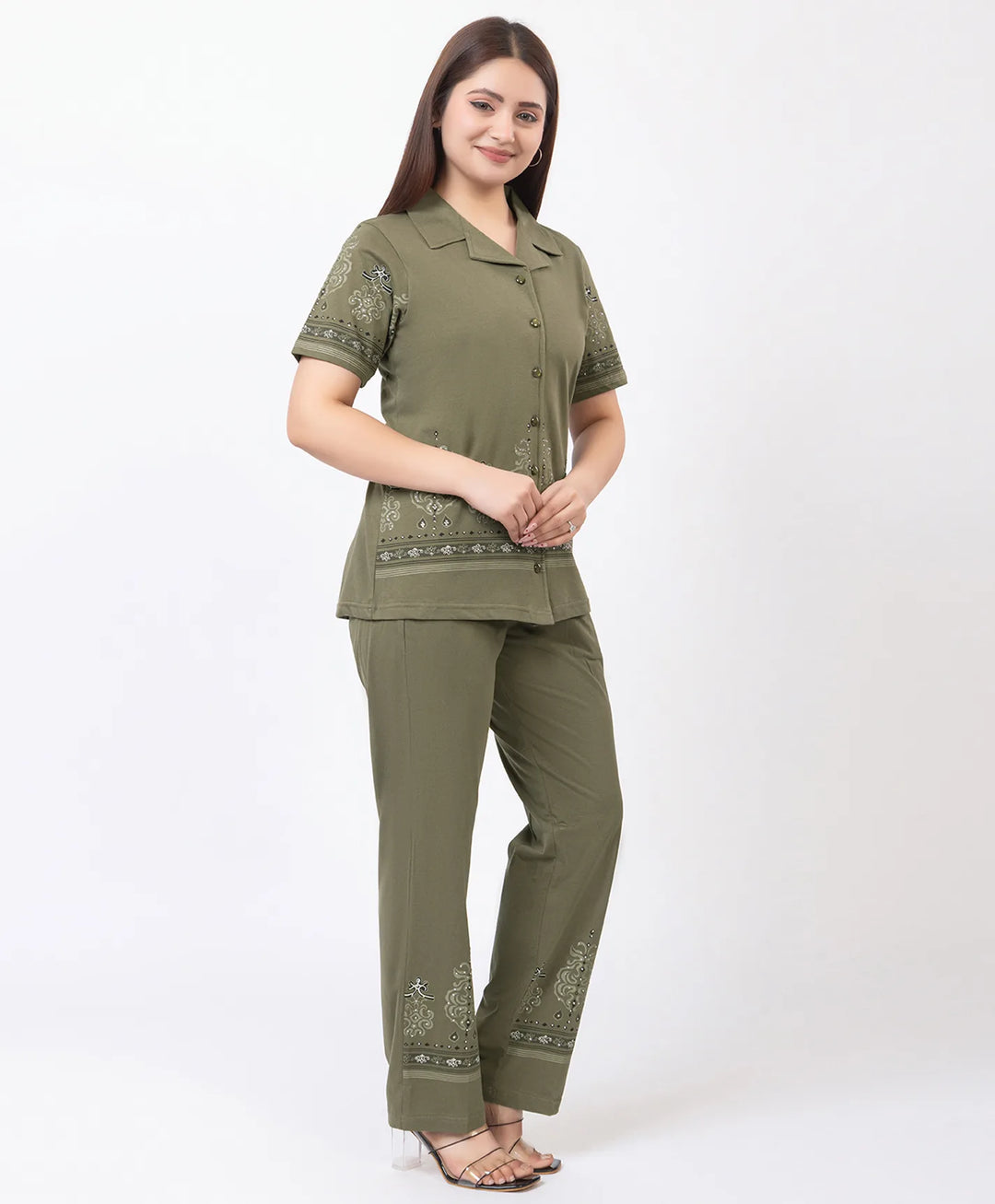 Premium Printed Front-Open Co-Ord Set