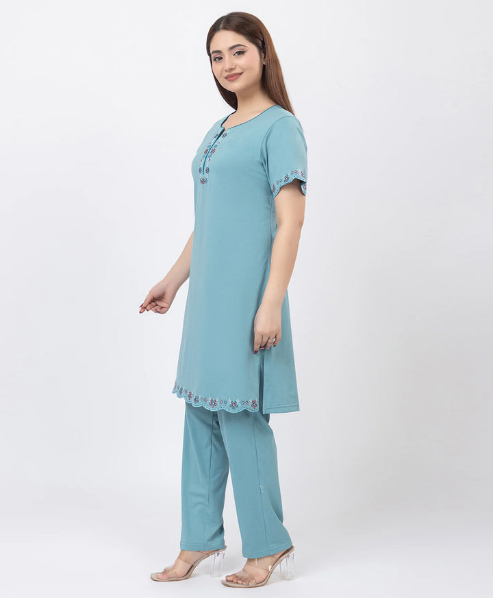Effortless Embroidered Grace Kurta Lower Set