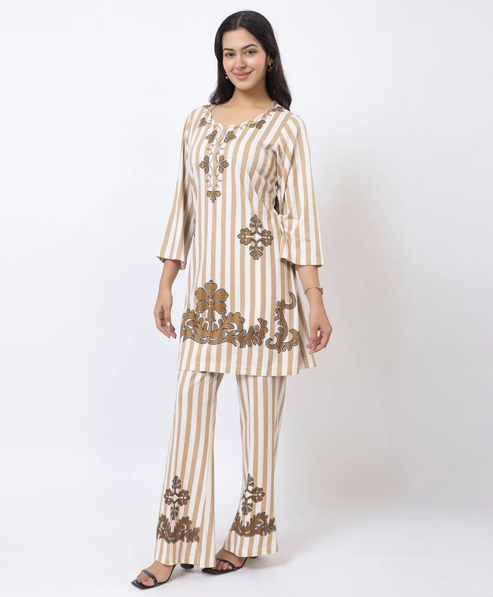 Premium Cutwork Detail Printed Kurta Set