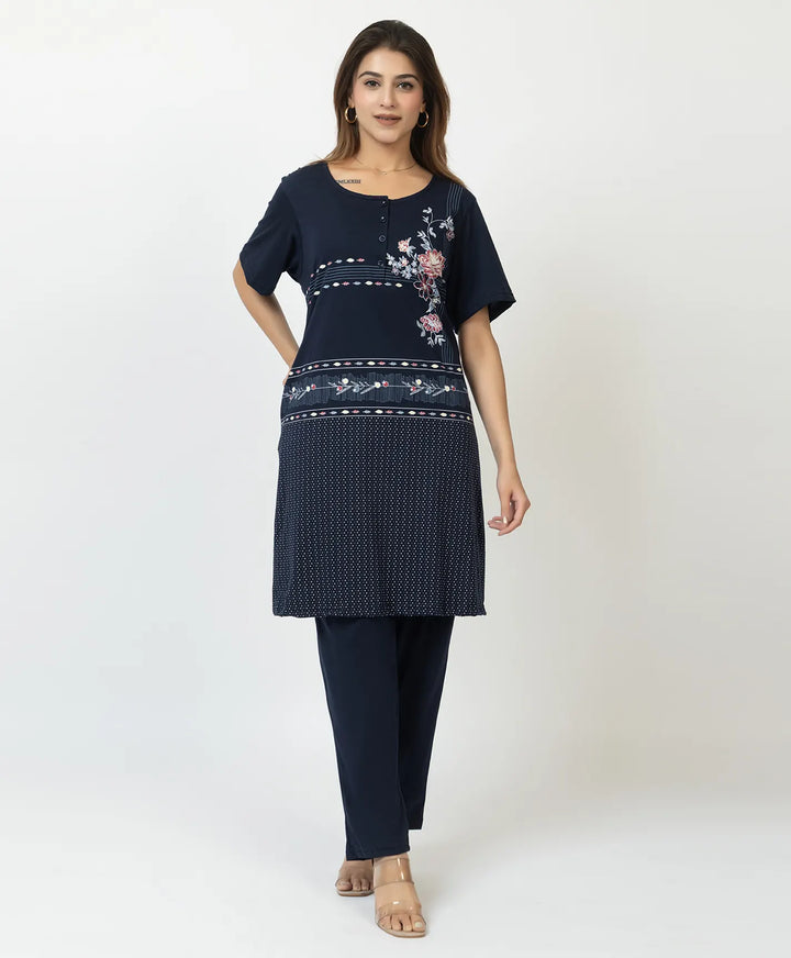 Plus Size Printed Kurta with Matching Pants