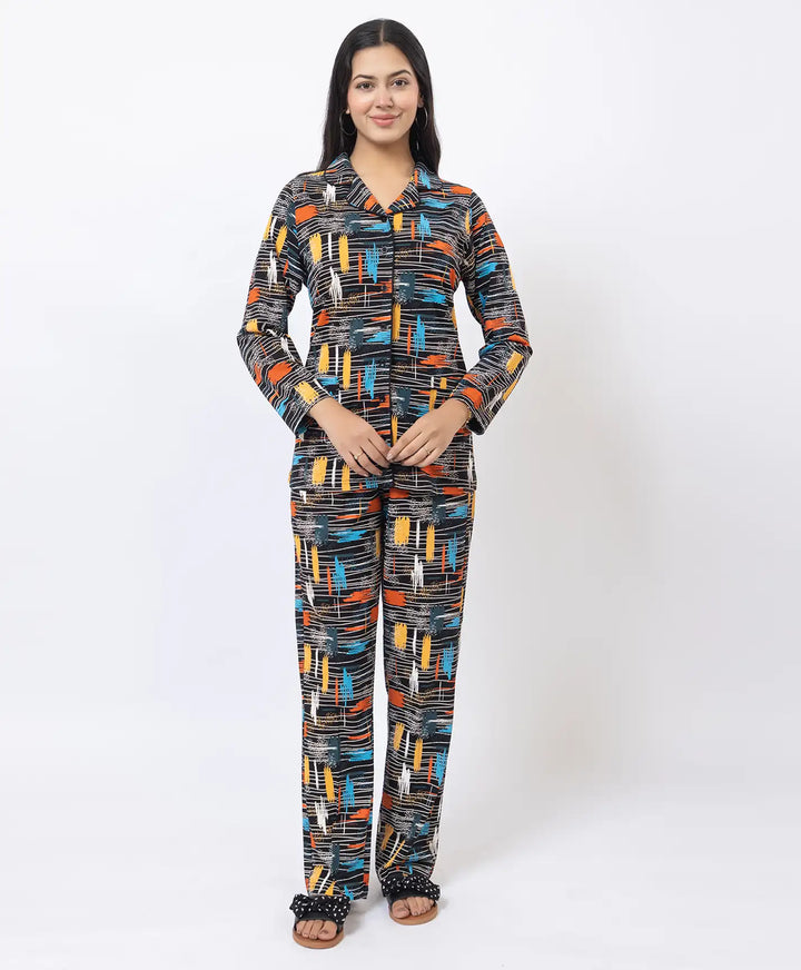 Premium Notched Collar Night Suit