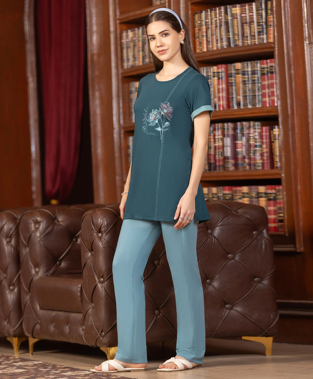 Floral Print Night Suit Set