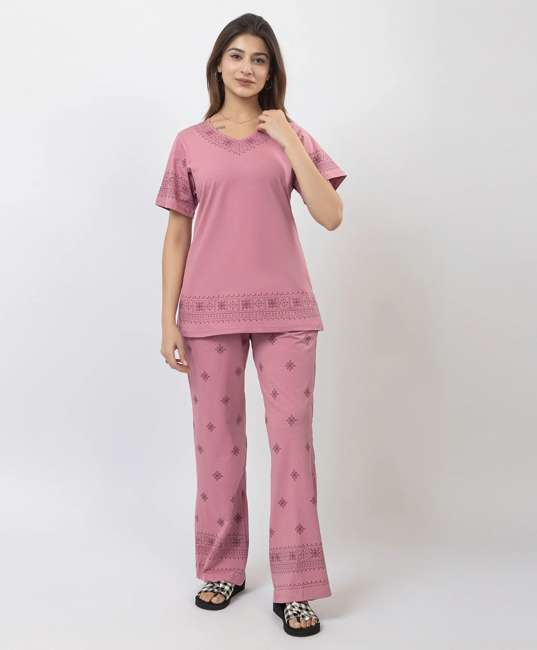 Relaxed Fit Printed Night Suit