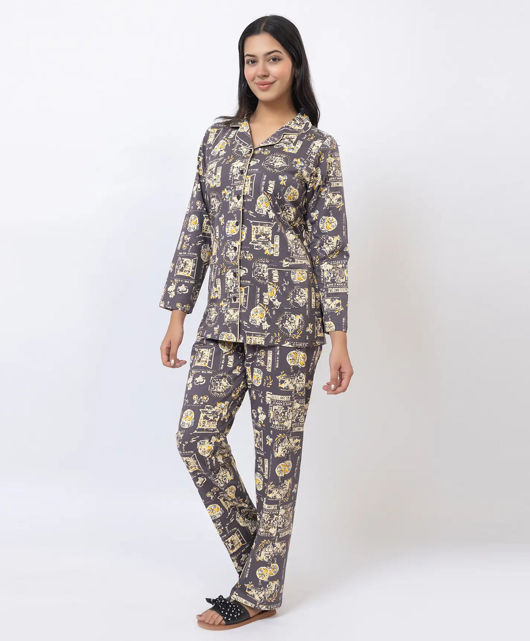 Premium Notched Collar Night Suit