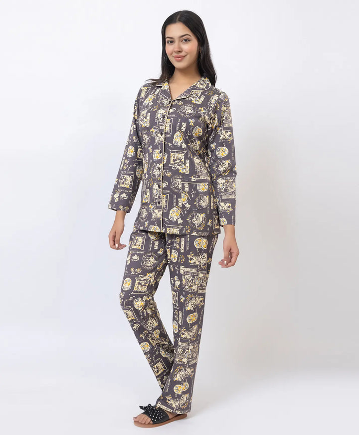 Premium Notched Collar Night Suit