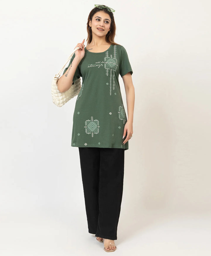 Printed Long Top