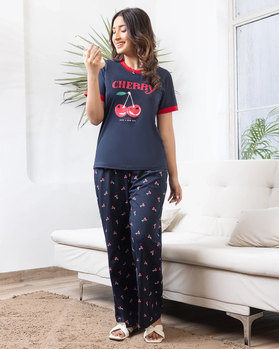 Sweet Cherry Lounge Night Suit