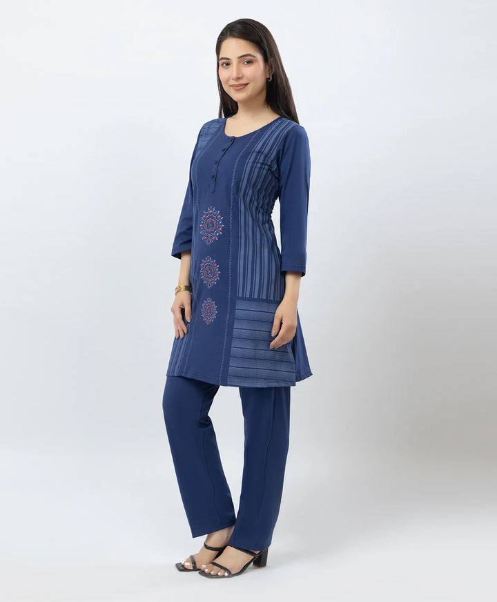Premium Embroidered Straight Kurta Set with Pants