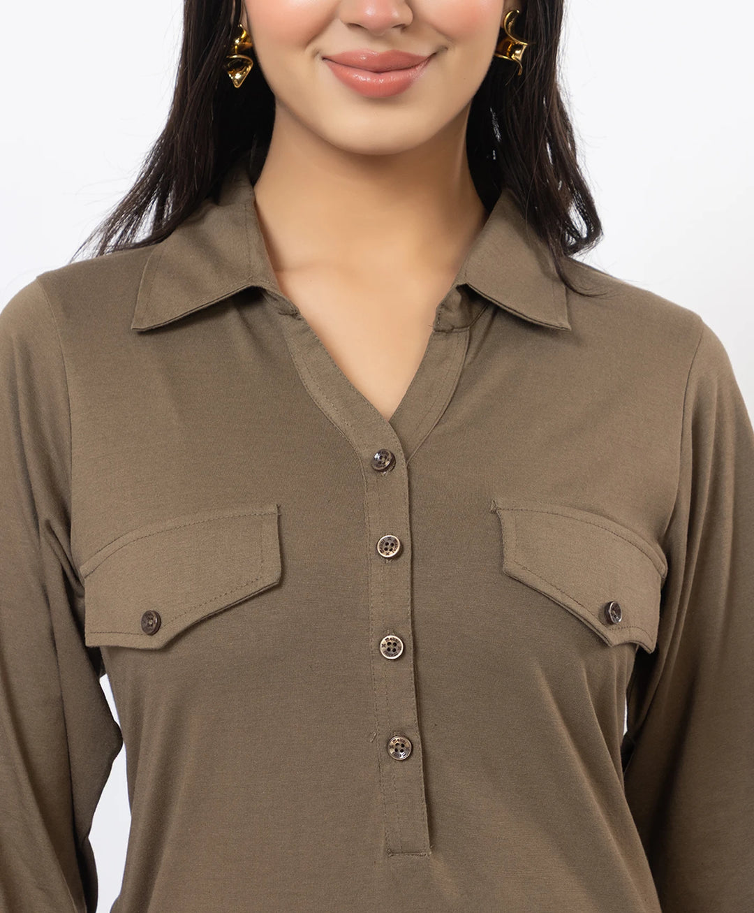 Collared Pathani Kurta with Relaxed Draped Salwar