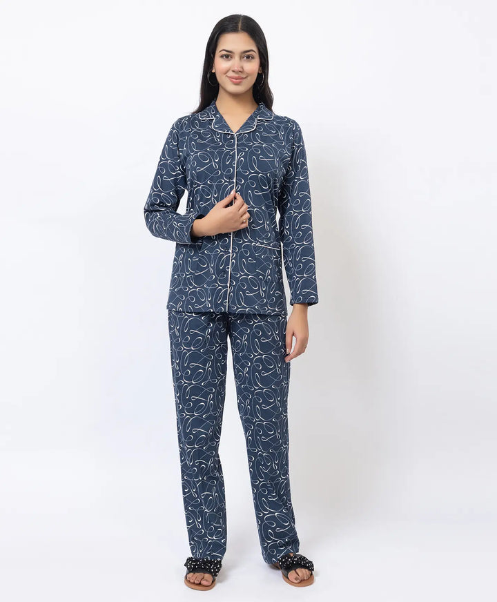Premium Notched Collar Night Suit