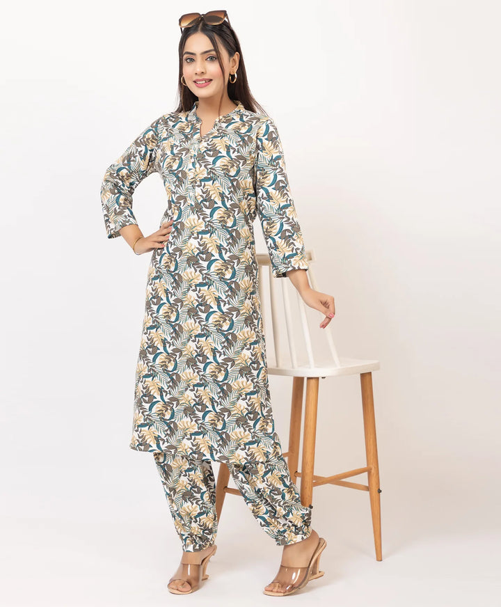Graceful Ethnic Printed Afghan Suit Set