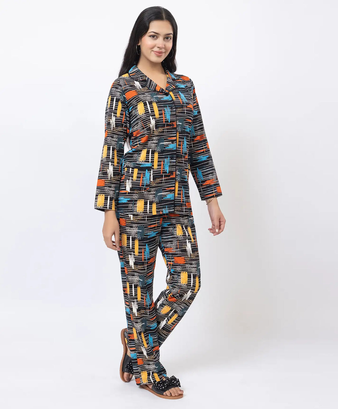 Premium Notched Collar Night Suit
