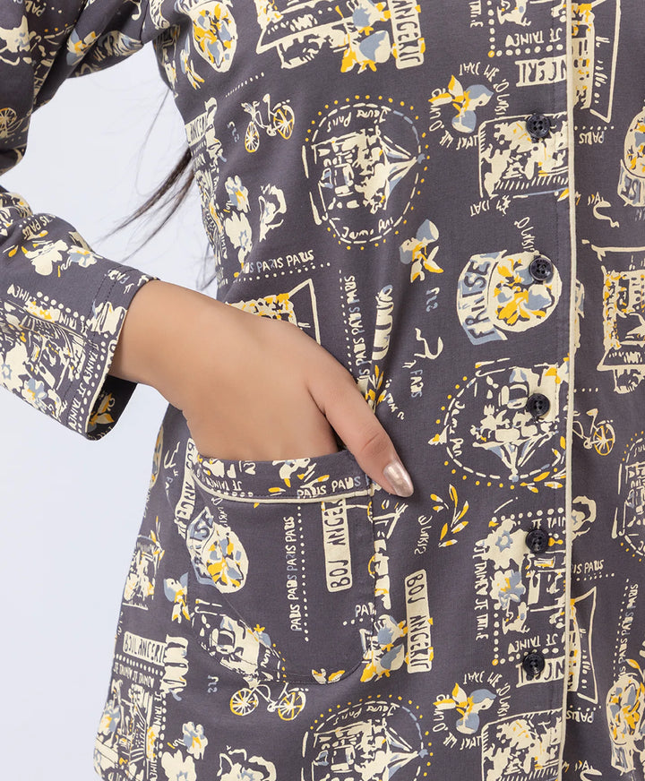 Premium Notched Collar Night Suit