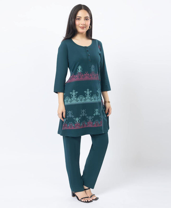 Contemporary Printed Kurta Set with Straight Pants
