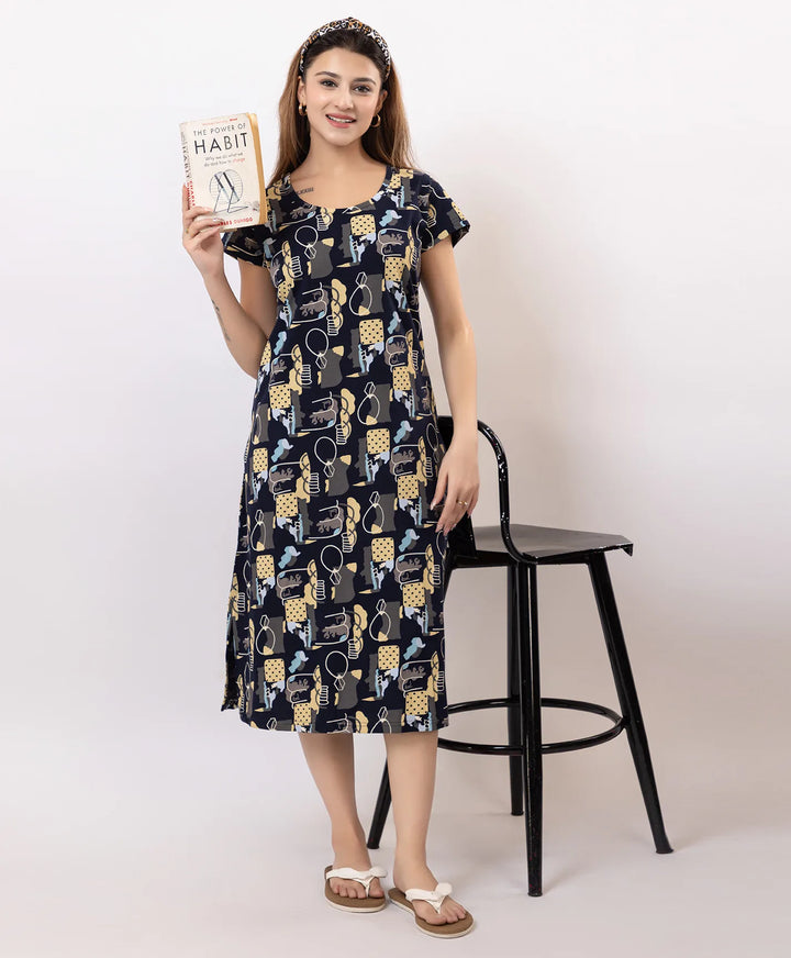 Premium Printed Short Nighty