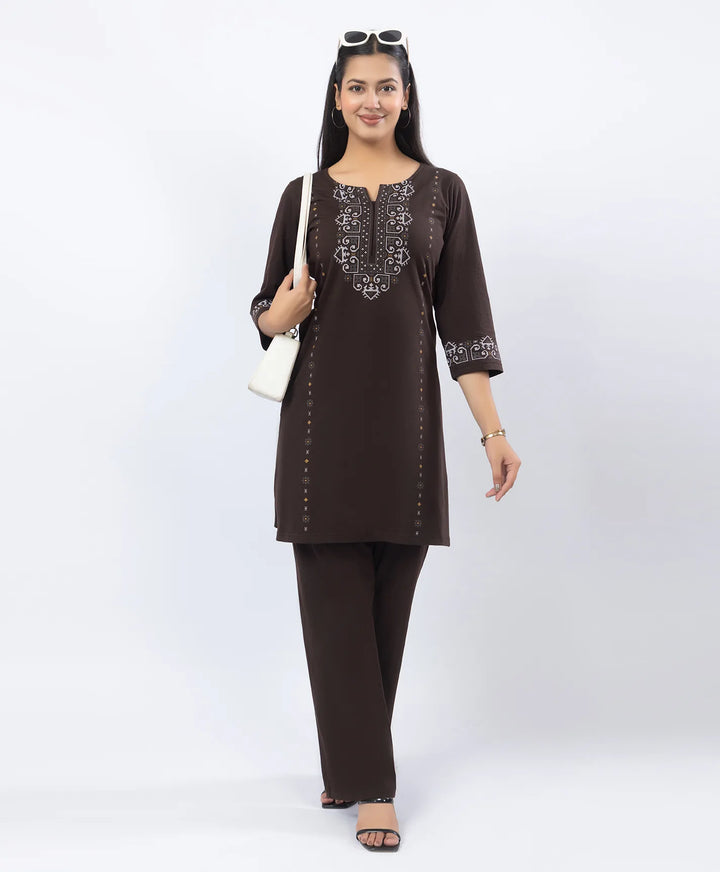 Embroidered-Style Printed Kurta Set