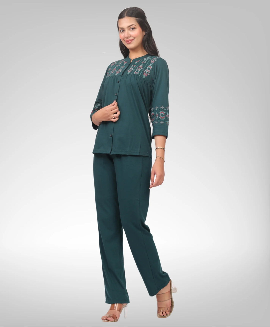Stylish Embroidered Casual Co-Ord Set